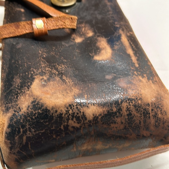 Antique Leather Folding Camera Case Only With Working Clasp And Leather Strap - Picture 9 of 16